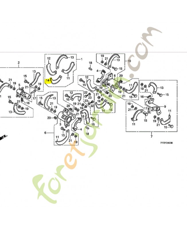 Lame de rotor g. réf. Honda 72468777003