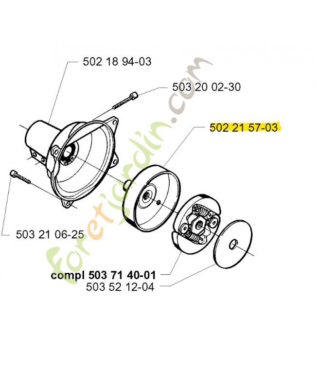 Tambour d'embrayage husqvarna référence 502215703