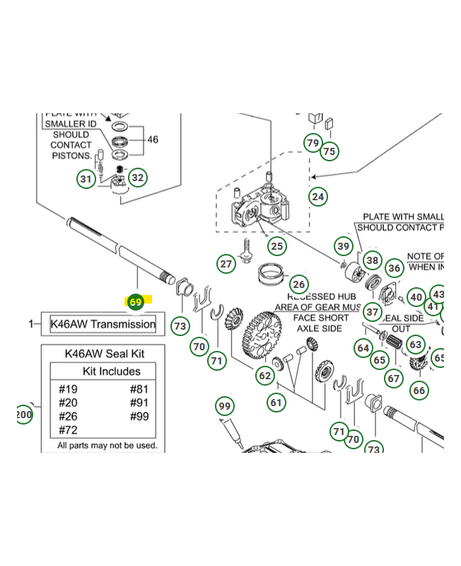 Axe husqvarna ref. 535414611 en Stock