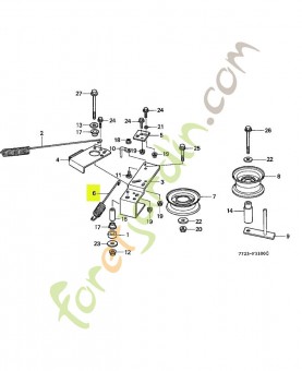 Ressort b, bras de tendeur réf. Honda 76129772L00