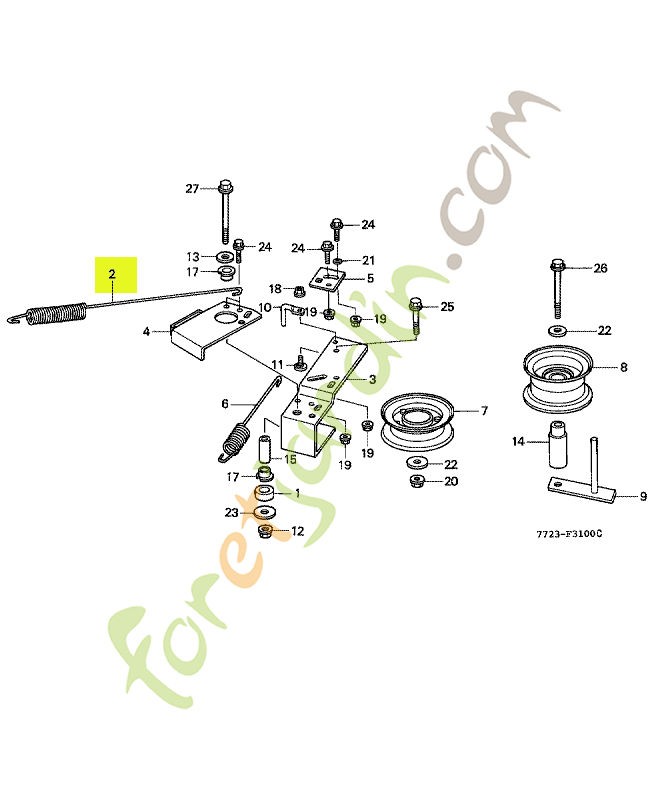 Ressort de bras de tendeu réf. Honda 76122772L00