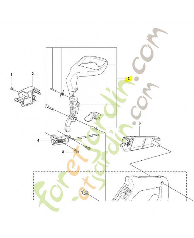 Poignee protection husqvarna référence 510068701