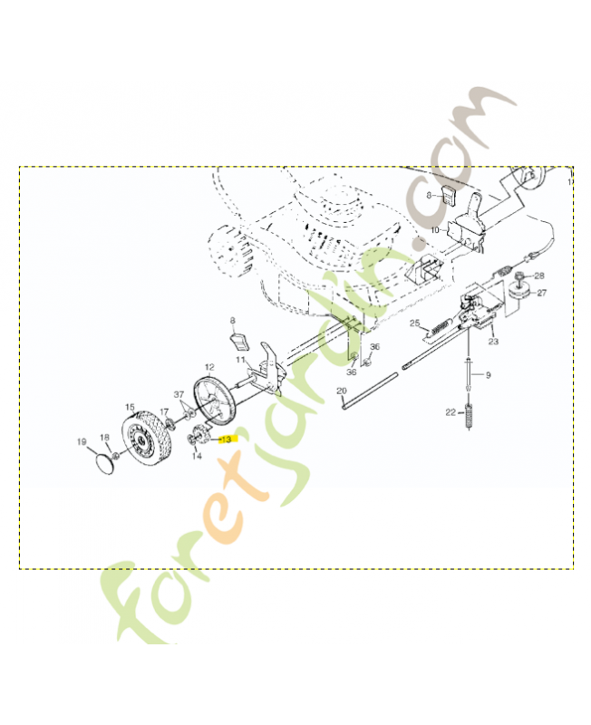 Pignon de roue a meplats husqvarna référence 532137054