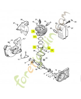 Cylindre+piston d 49 référence 4223-020-1200 - Pièce de détachée Sithl