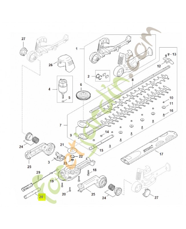 Tube de guidage référence HA01-711-0200 - Pièce détachée Stihl