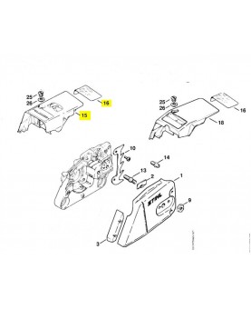 Repères 15 et 16 Capot