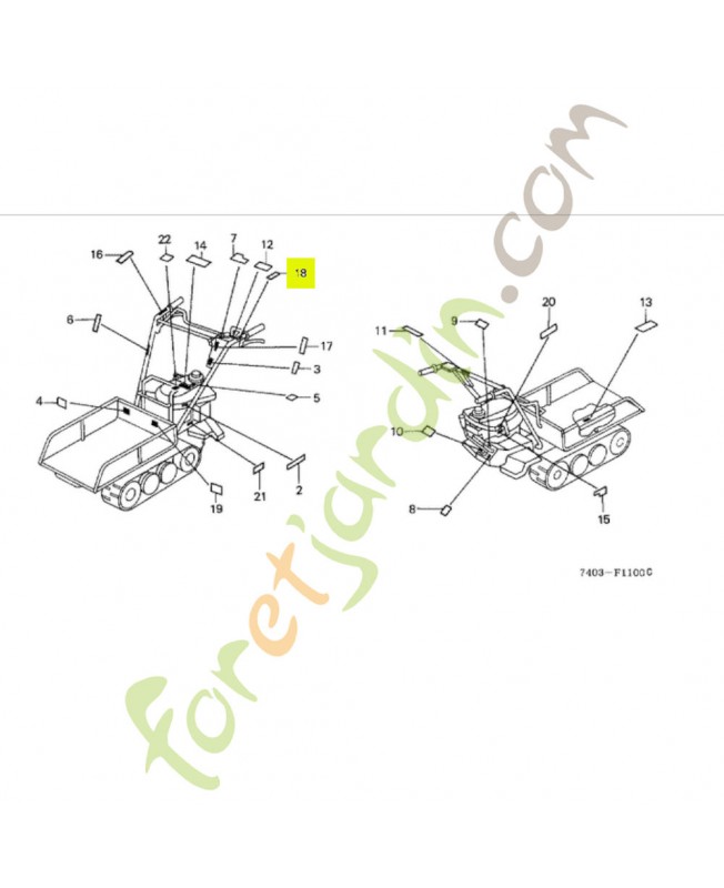 Marque de cote droit Honda réf. 87531740A40