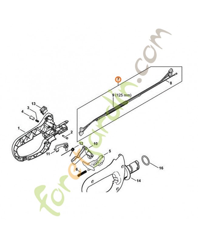 Cable commande des gaz stihl référence 4237-180-1103
