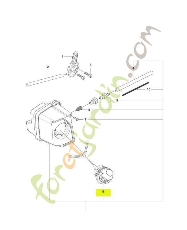 BOUCHON DE RÉSERVOIR COMPLET 577878603. Pièce de rechange Husqvarna
