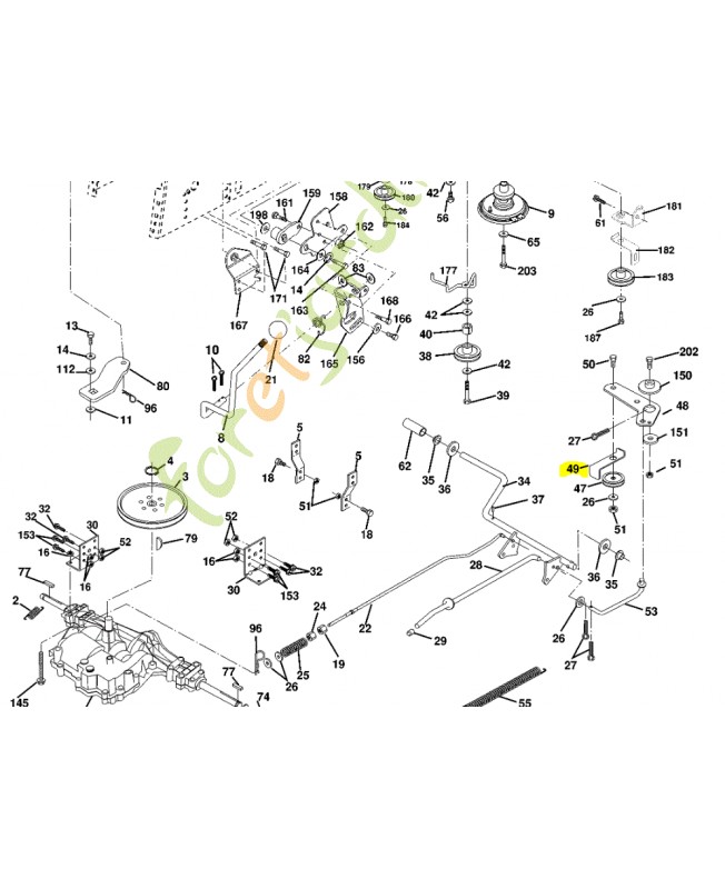 guide courroie husqvarna référence 531151801 Remplace référence 532123205