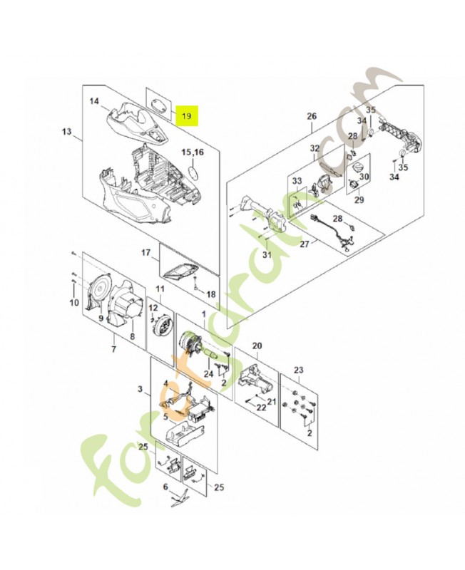 Couvercle FA01-820-8000. Pièce détachée Stihl
