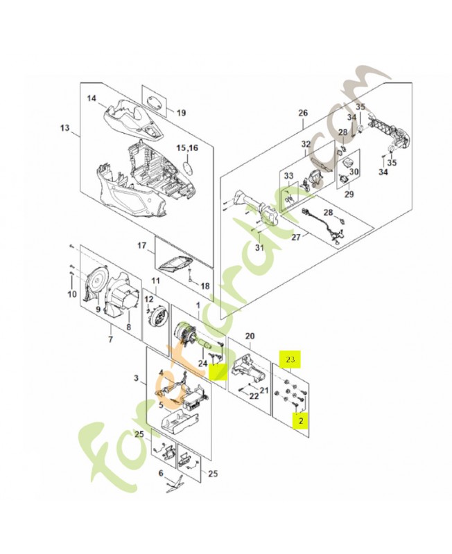 Jeu de pièces de vis FA01-007-1000. Pièce détachée Stihl