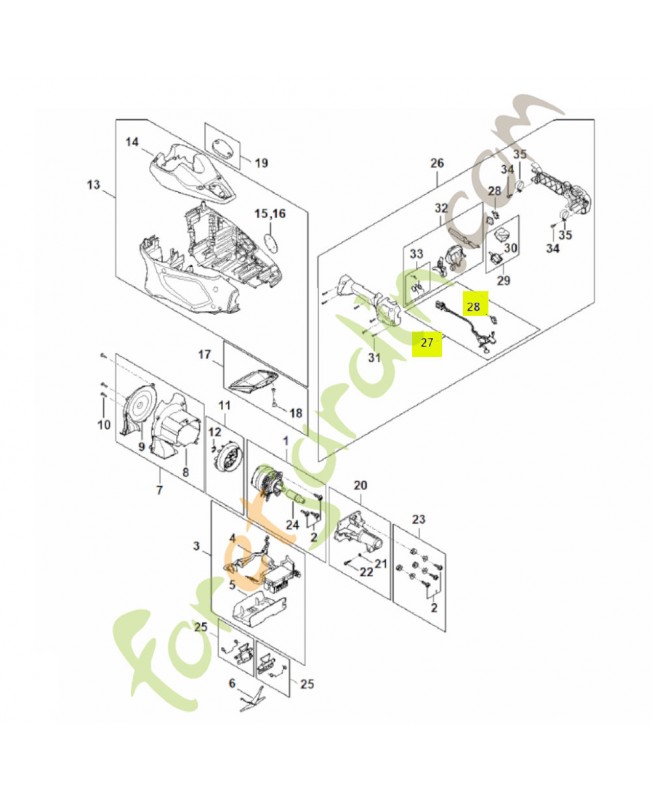 Faisceau de câbles FA01-430-2220. Pièce détachée Stihl