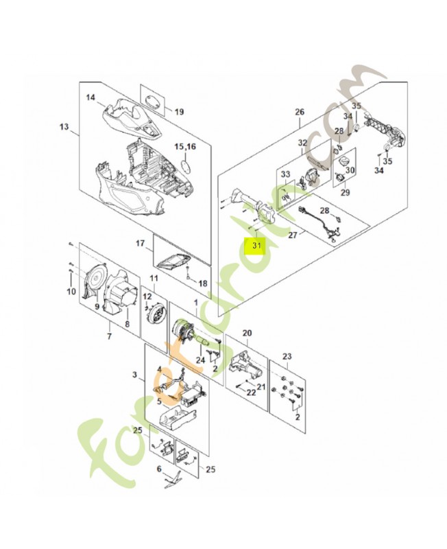 Vis cylindrique IS-P4x16 9074-478-3025. Pièce détachée Stihl