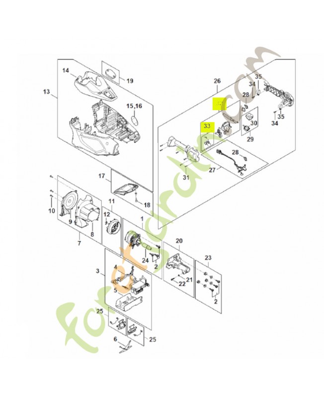 Jeu d'éléments de commande FA01-007-3820. Pièce détachée Stihl