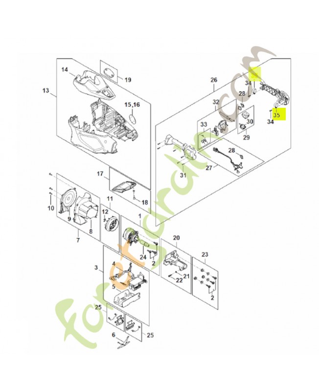 Collier de serrage FA01-790-4700. Pièce détachée Stihl