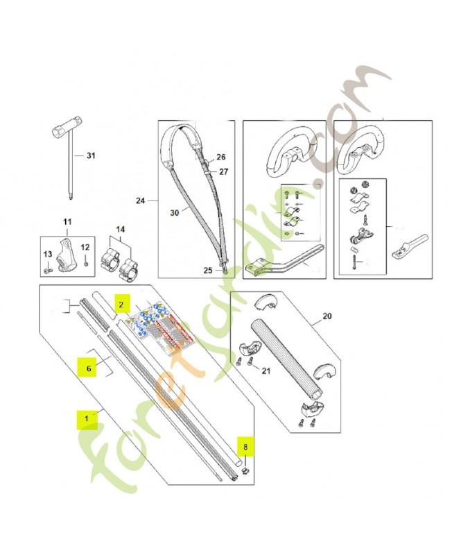 Tube complet HA04-710-7101. Pièce détachée Stihl