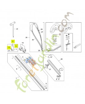 Œillet de suspension ø 25.4 0000-790-8803. Pièce détachée Stihl