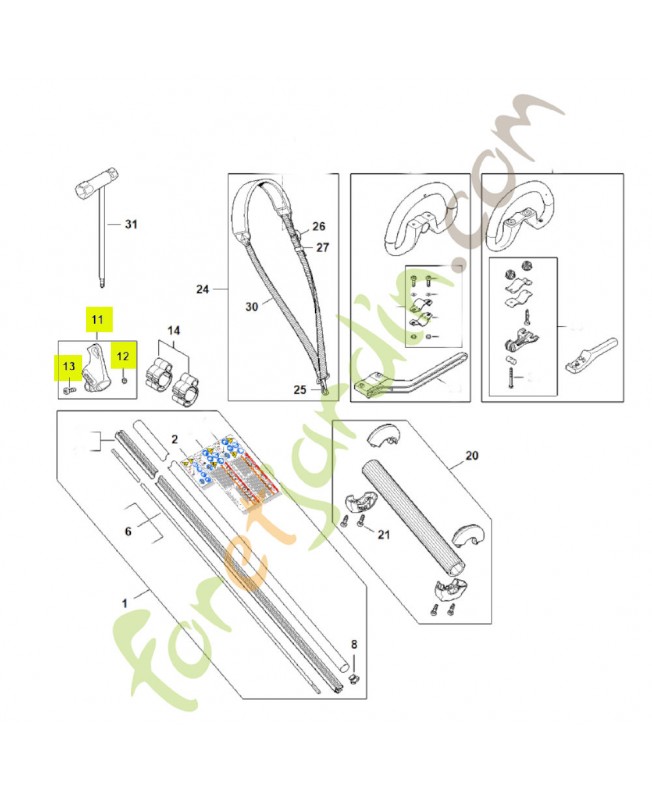 Œillet de suspension ø 25.4 0000-790-8803. Pièce détachée Stihl