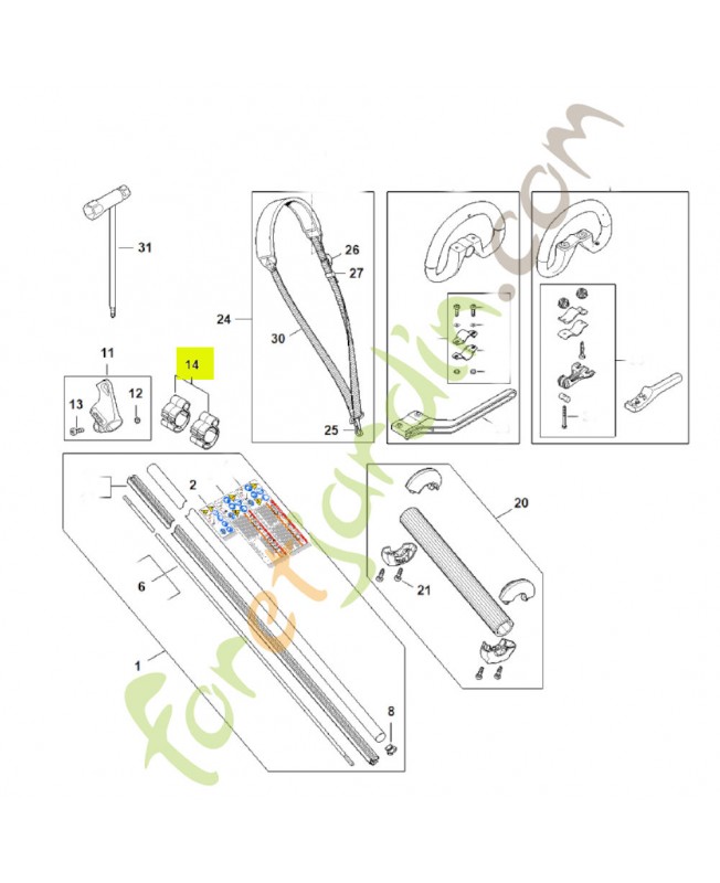 Collier de serrage FA01-790-4700. Pièce détachée Stihl