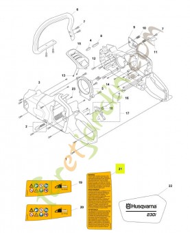 Avertissement - Réf. 534225601-Pièce détachée Husqvarna