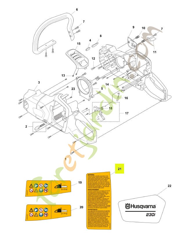 Avertissement - Réf. 534225601-Pièce détachée Husqvarna