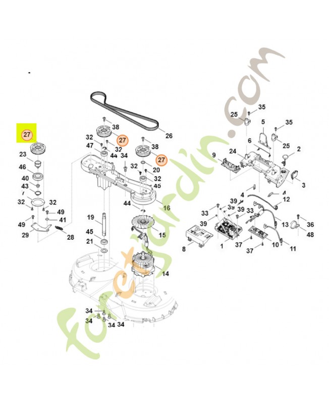 Poulie crantée 6392-764-1000 - Pièce détachée Stihl