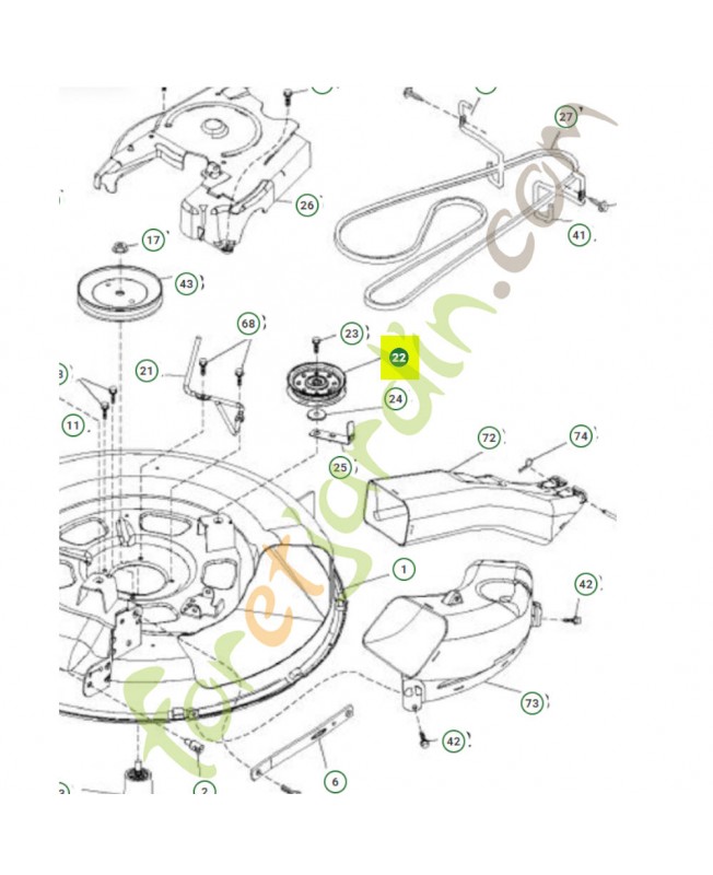 Poulie 596481401 - Pièce détachée Husqvarna