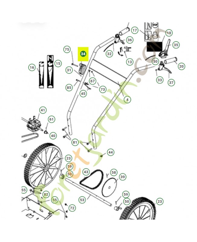 Manette de gaz 544310701- Pièce de détachée Husqvarna