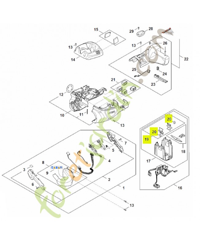 Levier d'arrêt HA02-430-9800- Pièce détachée Stihl