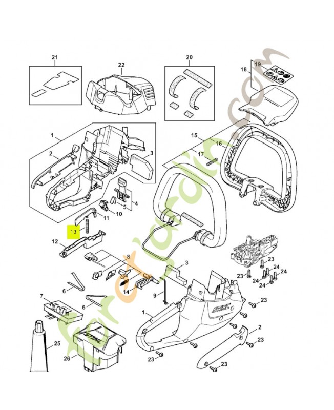 Ressort de pression 4521-007-3800 - Pièce détachée Stihl / Vicking