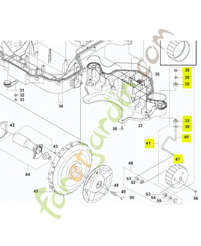 Kit roue 8mm référence  574300303- Pièce de détachée Husqvarna