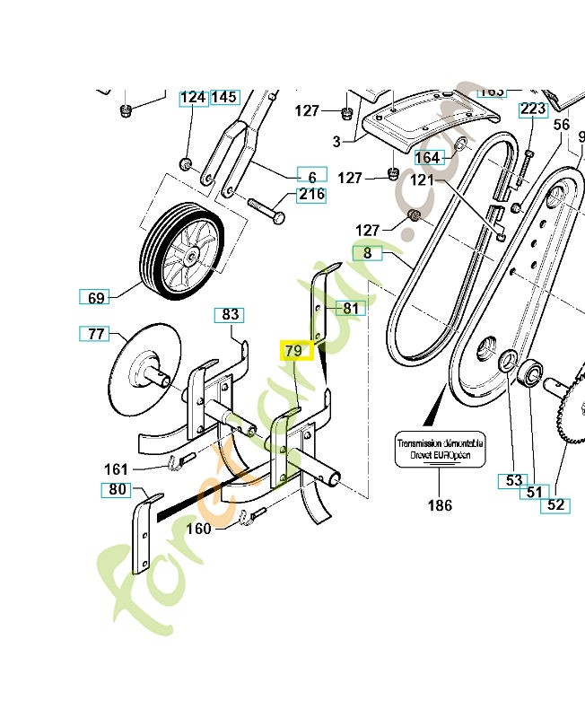 Outil droit 519653029. Pièce de rechange Husqvarna