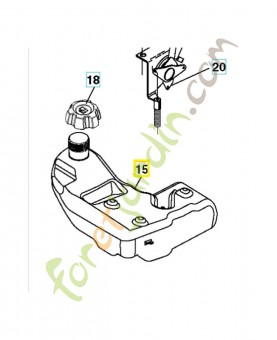 Réservoir a carburant 532193499. Pièce de rechange Husqvarna