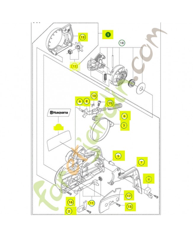 carter d'embrayage complet 544194907. Pièce de rechange Husqvarna