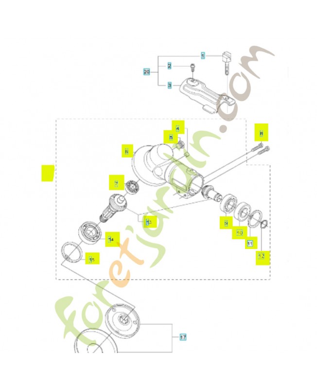 Renvoie d'angle 537295804- Pièce de détachée Husqvarna Remplace référence 537295802