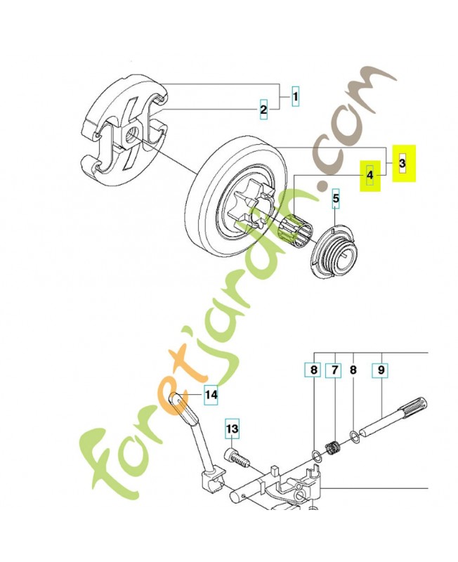 Cloche embrayage 537291702- Pièce de détachée Husqvarna