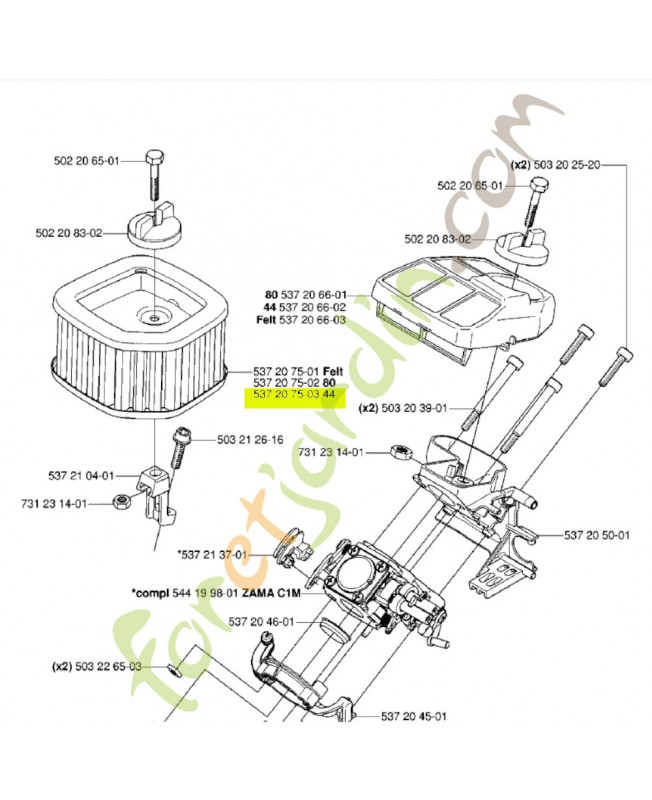 Filtre à air 537207503 - Pièce de détachée Husqvarna