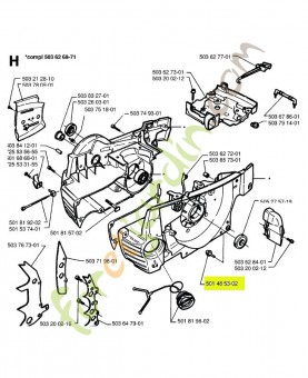 Tampon amortisseur 501485302. Pièce de rechange Husqvarna