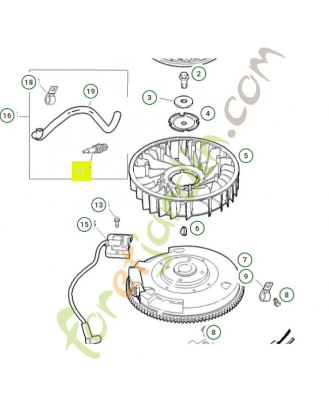 Bougie d'allumage qc12yc Husqvarna Réf: 531029776