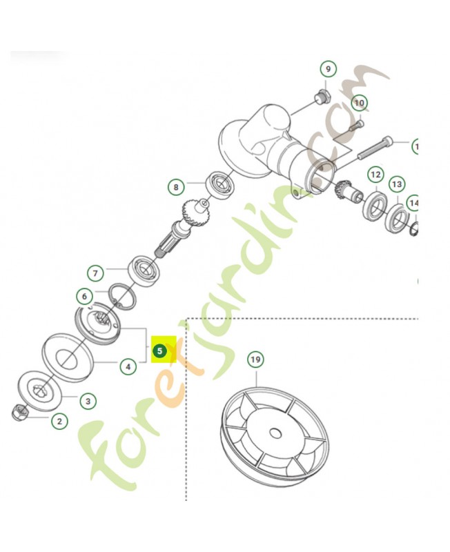 Entraineur 537234901. Pièce de rechange Husqvarna