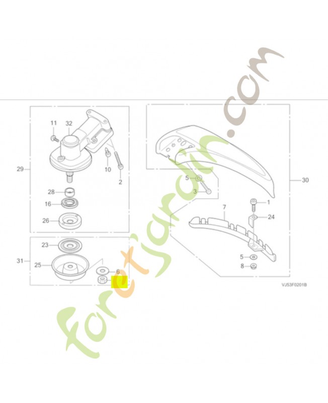 Ecrou blocage 10mm réf. Honda 80031VJ5003