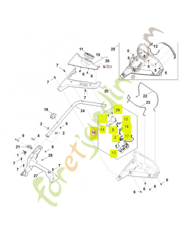 Boîtier électrique WA41-430-1100- Pièce détachée Stihl / Vicking