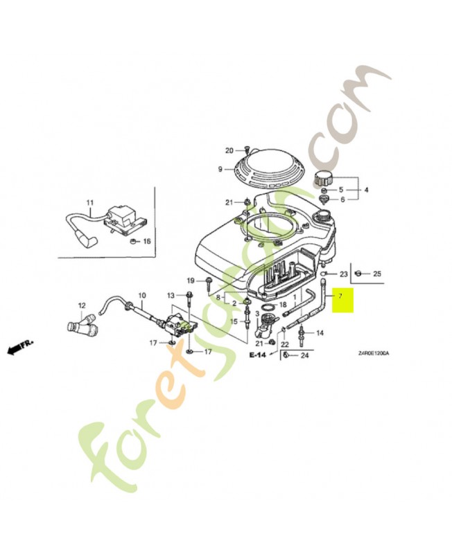 Tube, reservoir carburant Honda réf. 17700ZE7W00