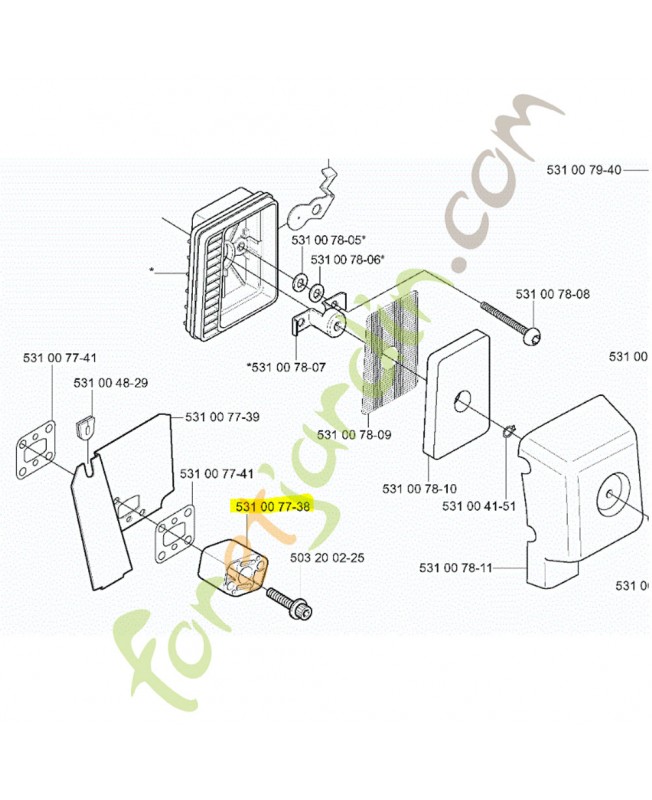Piece d'espacement husqvarna réf. 531007738