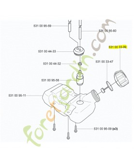 Bouchon de reservoir husqvarna ref. 531003399