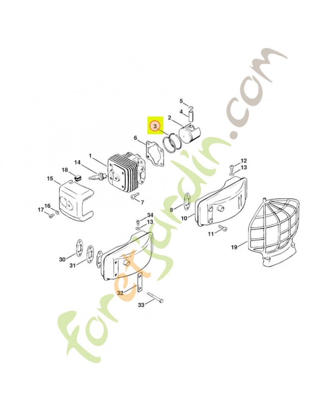 Segment Stihl réf 1108-034-3001.Pièce de détachée Sithl