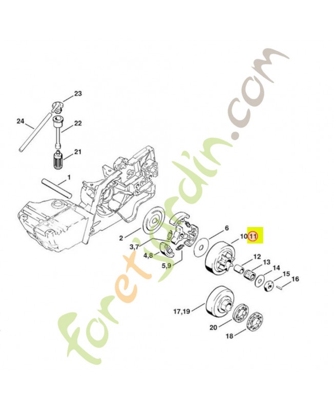 Pignon 3/8" 8D Stihl réf 1108-640-2010.Pièce de détachée Sithl