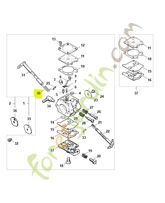 Ressort coudé stihl réf : 1123-122-3201 - Pièce de détachée Sithl / Vicking