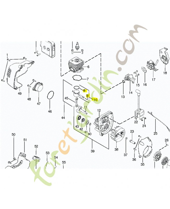 Kit piston husqvarna ref. 530071833 remplace référence 530069812 ; 530071357